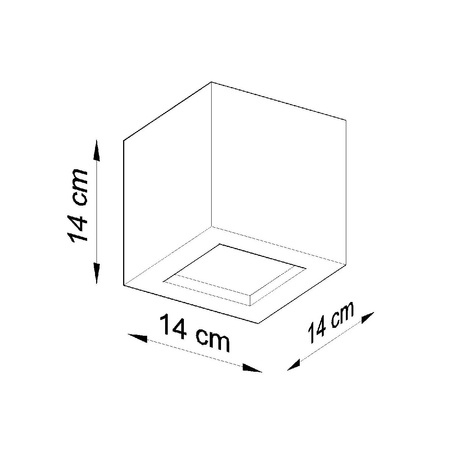 Nástenné svietidlo Nástenné svietidlo E27 Square cube Grey Modern Leo Sollux