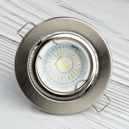 Svietidlo HALOGEN na zapustenú montáž Pohyblivé okrúhle svietidlo GU10 MR16 Satin sheet