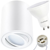 HALOGEN Spot Tube Moving Round White 84mm + LED žiarovka GU10 6W 120° 3000K AMAT-M LUMILED