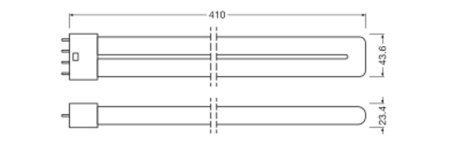 LED žiarivka 2G11 17W = 36W 2100lm 3000K teplá biela Dimmable 140° Dulux Ledvance