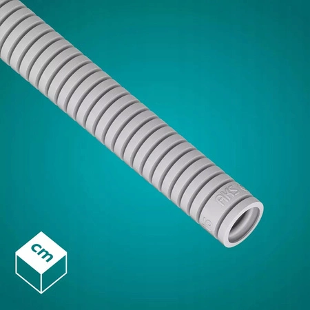 Vlnitá rúra RKGL 16mm 320N Peszel na ochranu káblov 25m sivá AKS ZIELONKA