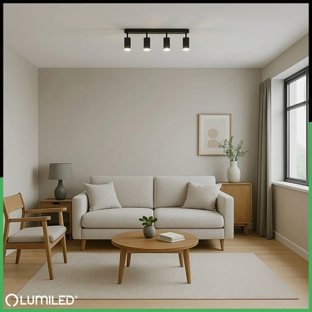 LED bodové stropné svietidlo 4x GU10 IP44 ADERO Black Lumiled