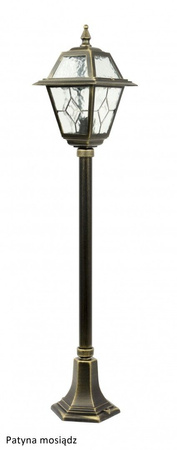 Záhradná lampa Vonkajšia stĺpová lampa E27 Vitráž K 5002/2 N 110cm čierna Su-Ma