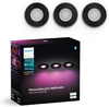 3x zapustené svietidlo LED Hermetic IP44 Kúpeľňové svietidlo 4,2W 400lm IP44 Biela a farebná Ambiance RGB + TW Black Smart SMART Zigbee Bluetooth Xamento Philips HUE