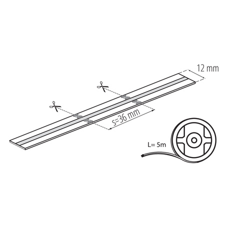 LED pás 11W/m 680lm/m 24V IP65 RGB 3000-6100K CCT CRI90 5m Kanlux