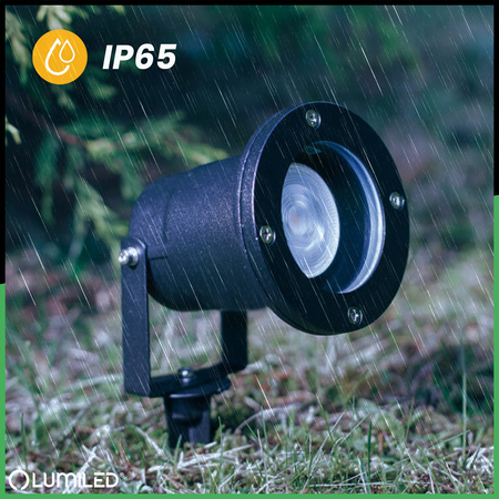 Záhradné svietidlo LED GU10 IP65 WATERPROOFED čierne s 1m káblom HORTI LUMILED