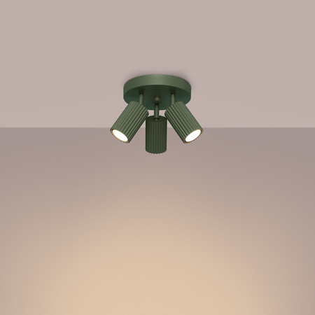 Plafónové stropné svietidlo Tuba Spot 3x GU10 Olive Carbon Deep Space SL.1620 Sollux