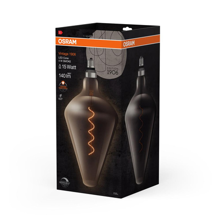 Dekoratívna LED žiarovka E27 4W = 15W 140lm 1800K teplá biela 300° Smoke Dimmable Vintage 1906 Osram