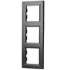 Vertikálny 3gangový rám pre trojzásuvku Asfora antracit