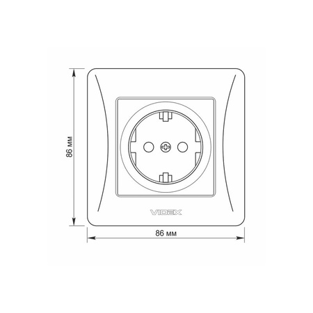 Jediná zásuvka Kontakt 16A zapustená pod omietku čierna BINERA VIDEX