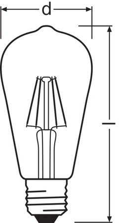 LED Edison E27 ST64 5,8W = 60W 806lm 2700K teplá biela 300° CRI90 Stmievateľná žiarovka Ledvance