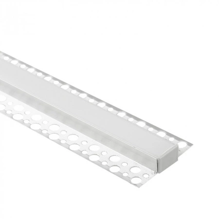 Hliníkový LED profil pre sadrokartón REGIPS široký pod dlaždice eloxovaný 2m s matným difúzorom pre LED pásy + koncové krytky GNS Ecolight series