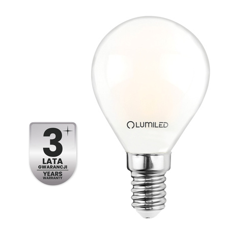 6x LED žiarovka E14 guľka P45 2,2W 470lm = 40W 2700K teplá biela 360° Filament CLASS A LUMILED