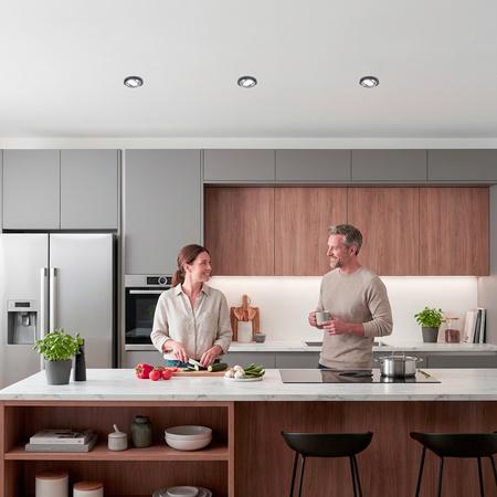 ARIAN MR16 GU10 LUMILED Stropné sklenené halogénové svietidlo Kruhové pohyblivé čierne