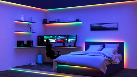 LED pásik 10,2 W RGBIC 4 m Smart SMART WiFi Bluetooth aplikácia WiZ