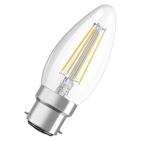 LED žiarovka B35 sviečka B22d 4W = 40W 470lm 4000K neutrálna biela 300° Retrofit Filament CLASSIC Osram