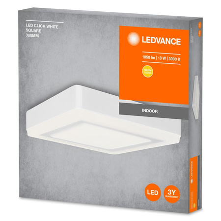 LED panelové stropné svetlo 18W 1100lm 3000K teplá biela povrchové namontované biele 30x30cm kliknite na tlačidlo Ledvance