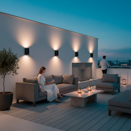 Záhradné nástenné svietidlo Vonkajšie svietidlo 2xGU10 Black Square