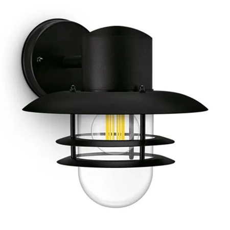 Záhradné nástenné svietidlo Vonkajšia lampa E27 Black Inyma Philips