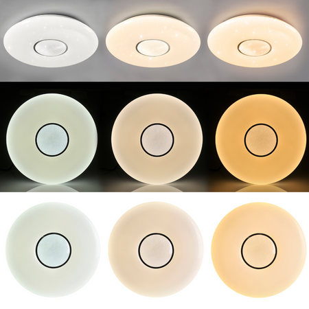 Plafond LED stropné svietidlo 72W 4320lm CCT 180° biela Diaľkovo stmievateľné Lyra Sanico Goldlux