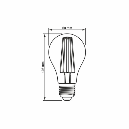 LED žiarovka E27 A60 10W = 74W 1050lm 2200K teplá biela 360° FILAMENT Amber Videx