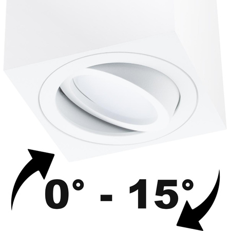 HALOGEN TUBE Spot Movable Square White 50mm + LED 7W 6500K kazeta AMAT-S LUMILED