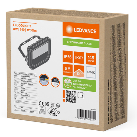 LED reflektor Vonkajšie reflektory 10W 1200lm 4000K IP66 Biele reflektory Ledvance