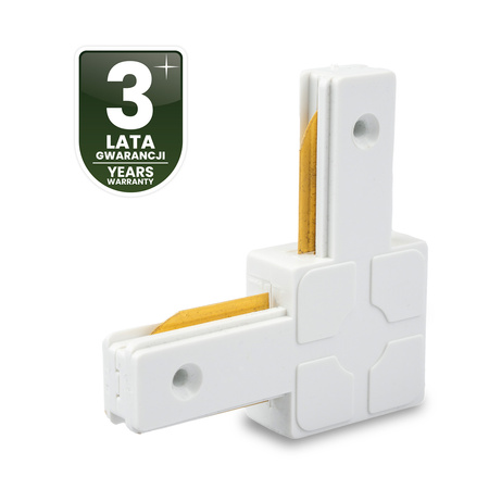 Rohový konektor biely pre jednofázové prípojnice LUMILED