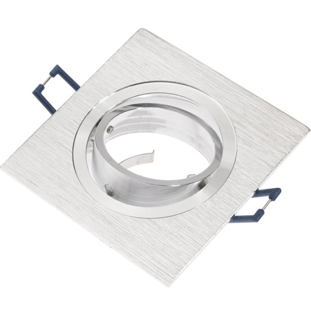 Svietidlo HALOGEN na zapustenú montáž Pohyblivé štvorcové svietidlo Silver Brushed GU10