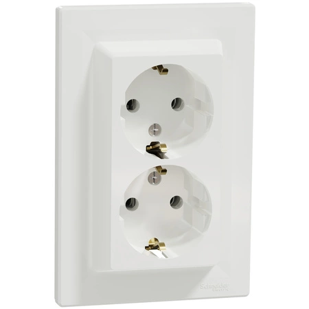 Dvojitá zásuvka SCHUKO 2x 2P+E s rámom SCHNEIDER ASFORA