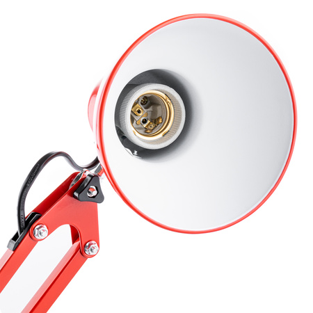 Stolová kresliaca lampa E27 TOBI Red Lumiled + stolový držiak