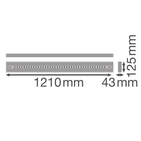 40W 4650lm 3000K, teplá biela UGR19 Black Linear Ledvance strip svietidlo