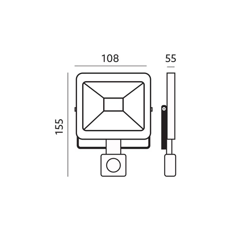 Vonkajšie záhradné LED reflektory 10W 770lm 3000K teplá biela 120° so senzorom pohybu a súmraku IP44 čierne MHC Kobi