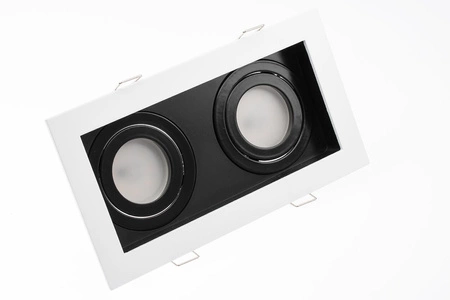 Svietidlo GEMINUS HALOGEN na zapustenú montáž Pohyblivé KWADRAT White 2x GU10