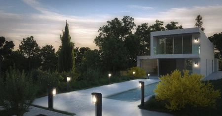 Osram Cascade Grey E27 80cm IP44 Vonkajšia stojaca záhradná lampa E27