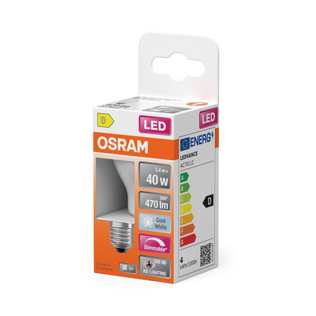 LED žiarovka P45 guľka E27 3,4W = 40W 470lm 4000K neutrálna biela CRI90 300° Stmievateľné vlákno SUPERSTAR PLUS CLASSIC Osram