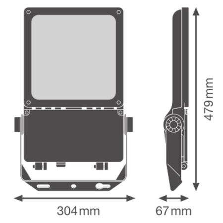 LED reflektor Vonkajšie reflektory 80W 12100lm 4000K IP66 Biele reflektory Ledvance