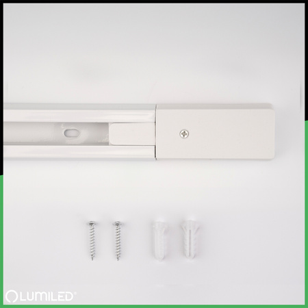 Biela jednofázová hliníková prípojnica pre reflektory 100cm LUMILED