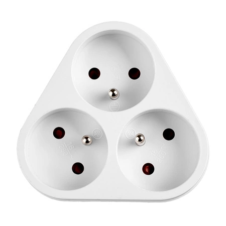 Rozdeľovač elektrickej siete 3x 2P+0 Zlodej 3 zásuvky s uzemnením VAYOX