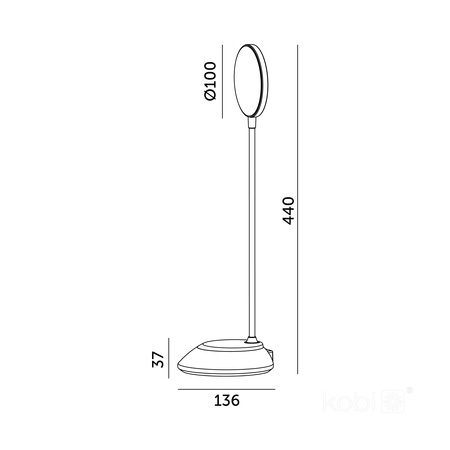 LED 5W 200lm CCT 270° dobíjacia čierna stolová lampa Visua Kobi
