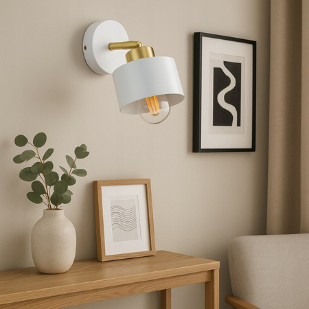 Nástenné svietidlo Reflektor Nástenné svietidlo E27 Moving White Gold Elza Masterled