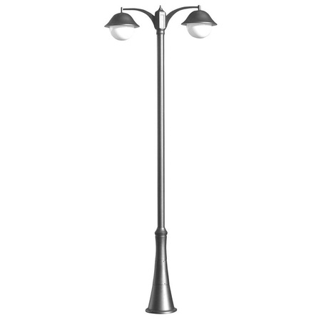 Záhradné vonkajšie stožiarové svietidlo E27 Prince Max OGMW 2 O-BD 310cm čierne Su-Ma