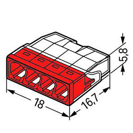 Sada rýchlospojok 100x 2273-204 pre 4x0,5-2,5 mm drôt