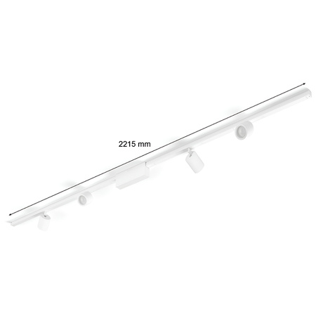 220 cm koľajničková súprava + 4x LED reflektor 20,8 W 2040 lm IP20 biely a farebný Ambiance RGB + TW White Smart SMART Zigbee Bluetooth Perifo Philips HUE