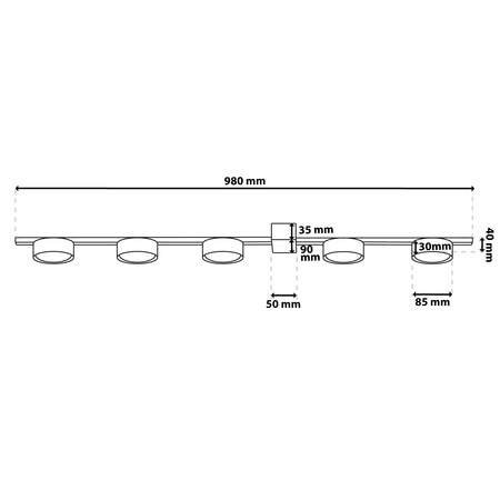 OVILO stropné svietidlo LED halogénové svietidlo 5x GX53 bodové nástenné svietidlo Reflektor LUMILED