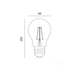 LED žiarovka E27 guľka 10W 1200lm 3000K teplá biela 360° Filament Line Kobi