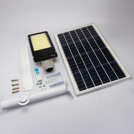LED solárna pouličná lampa 2000W 200000lm 6500K studená biela Twilight Sensor Výkonná záhradná lampanastaviteľným panelom + rukoväť a diaľkové ovládanie