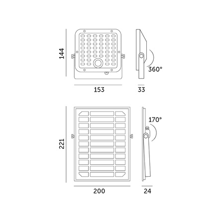 Vonkajší solárny LED reflektor 10W 1500lm 4000lm neutrálna biela 120° so senzorom pohybu a súmraku IP65 čierny MHCS Kobi