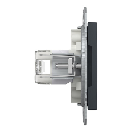 Dvojitá počítačová zásuvka 2x RJ45 cat. 6 UTP bez rámčeka Asfora IP20 antracitová