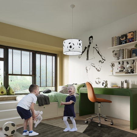 Stropné závesné svietidlo E27 Oval White Black Modern Ball Sollux